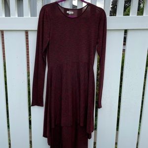 Urban Outfitter Maroon Short Dress with Long Hem